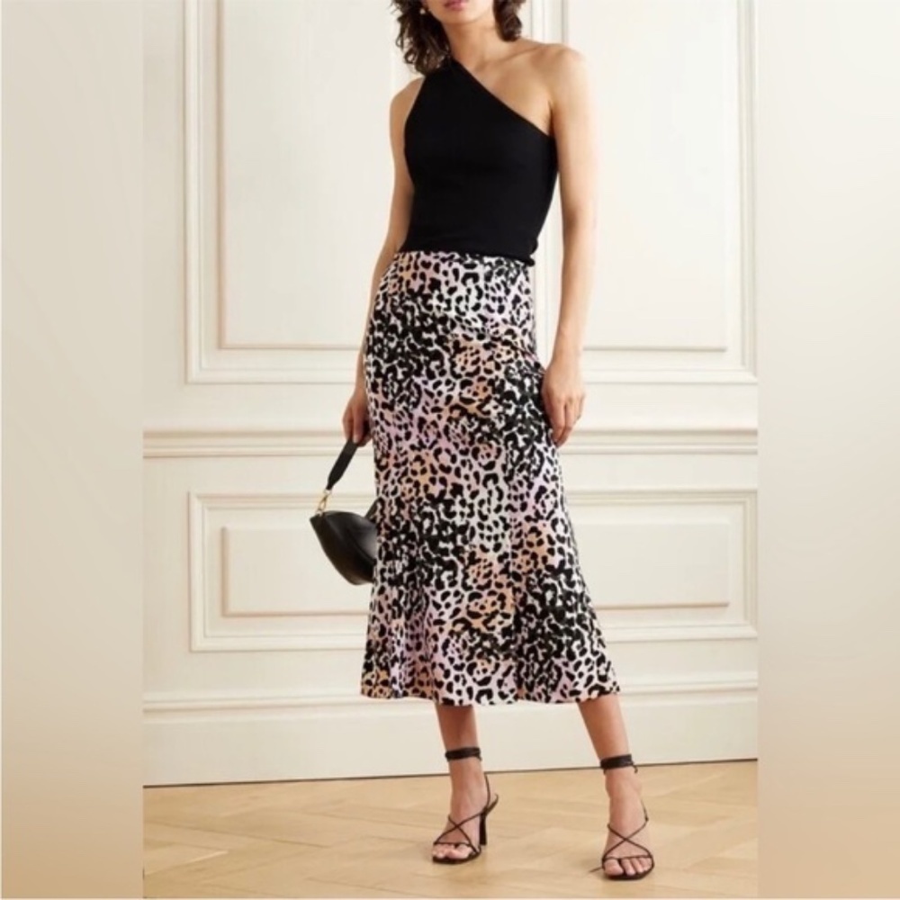 Veronica Beard Black and Pink Midi Skirt